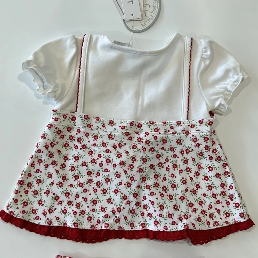 Floral & plaid matching set